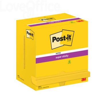 Foglietti riposizionabili Super Sticky Notes Post-it® Giallo oro 76x127 mm - 12 blocchetti da 90 ff - 7100290188