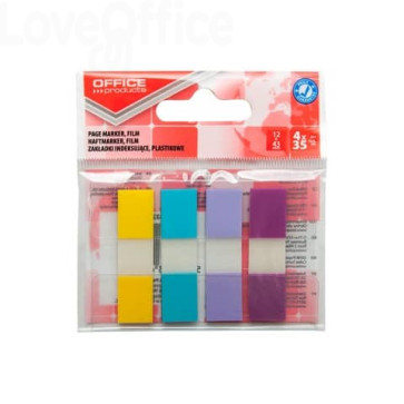 Segnapagina 12x43 mm Office Products blister da 4x35 blocchetti assortiti colori pastello