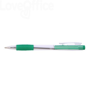 Penna a sfera a scatto ricaricabile Office Products punta 0,7 mm - Verde - 17015611-02 (conf.50)