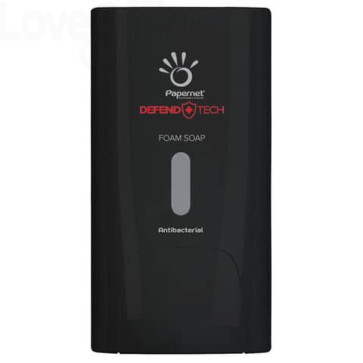 Dispenser antibatterico per sapone in schiuma Defend Tech - 22x11,6x13,9 cm - capacità 0,5 L Papernet Nero