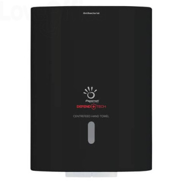 Dispenser Centerfeed per asciugamani antibatterico a sfilo centrale - 30x22,5x22,5 cm Papernet Nero
