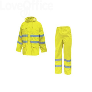 Completo giacca e pantalone antipioggia Cover Yellow Fluo U-Power taglia XXL HL168YF-XXL