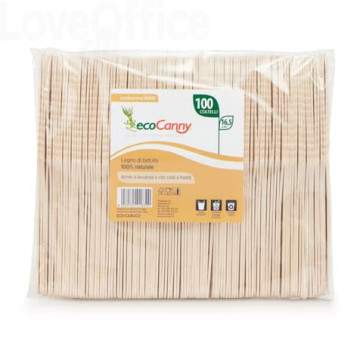 Coltelli monouso in legno di betulla bio-compostabili ecoCanny ECO-CA160CO (conf.100)