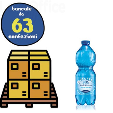 Bancale 63 confezioni da 24 bottigliette da 500 ml di Acqua Minerale Frizzante San Benedetto