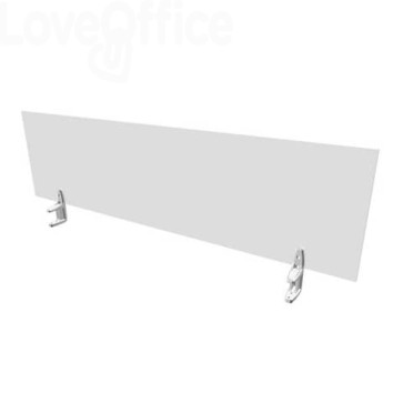 Pannello divisorio in melaminico Grigio per scrivanie singole 160xh.42 cm linea Practika Quadrifoglio - CODI160-GR