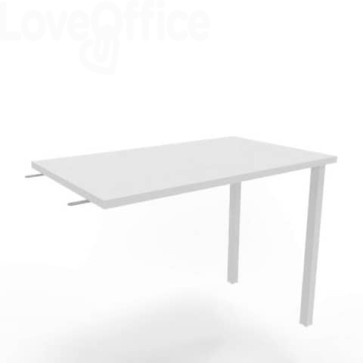 Dattilo scrivania sospeso piano Bianco 100x60xh.75 cm gamba sezione quadrata in acciaio Bianco Practika ECDM100-BA-I