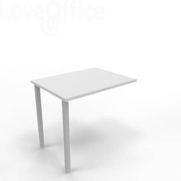 Dattilo scrivania sospeso piano Grigio 80x60xh.75 cm gamba sezione quadrata in acciaio Argento Practika ECDM080-GR-A