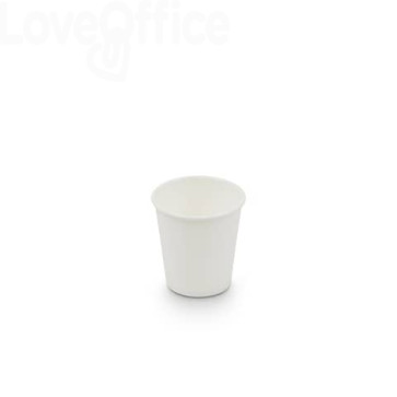 Bicchieri da caffè compostabili in cartoncino a dispersione acquosa Bianco ecoCanny 90 ml (conf.50)