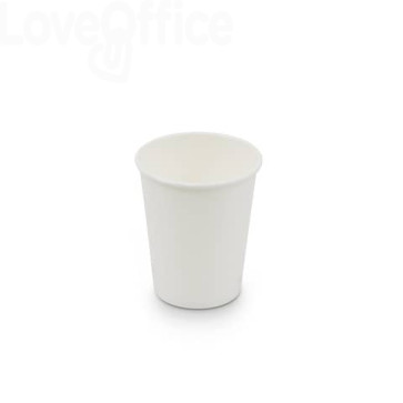 Bicchieri compostabili in cartoncino a dispersione acquosa Bianco ecoCanny 240 ml - ECO-CUP240W (conf.50)
