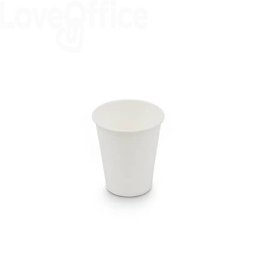 Bicchieri compostabili in cartoncino a dispersione acquosa Bianco ecoCanny 180 ml - ECO-CUP180W (conf.50)