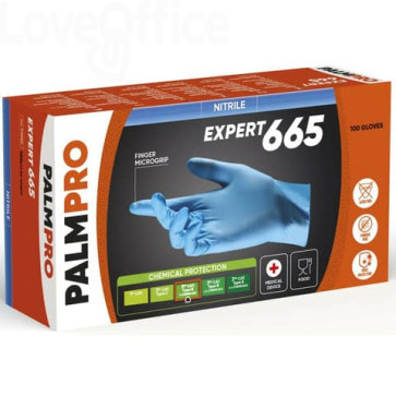 Guanti monouso in nitrile Palmaro Expert 665 Icoguanti taglia XL - Blu - PX665-XL (conf.100)