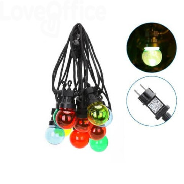 Catena luminosa LED a basso voltaggio per esterni 8 metri Aigostar 10 sfere Trasparenti multicolore - B10303VRX