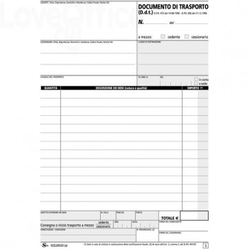 Blocco documenti di trasporto Semper Multiservice - Carta chimica 2 parti - 50x2 fogli - SEZL00520