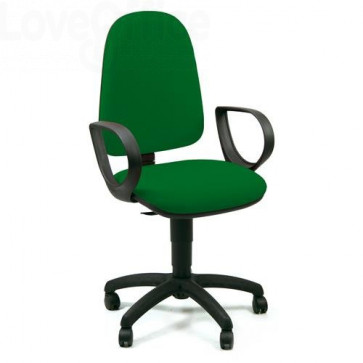 sedia girevole da ufficio di colore verde