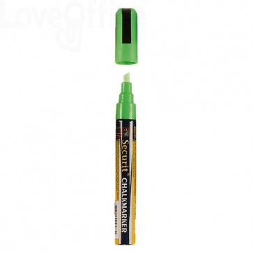 Pennarello a Gesso Liquido Verde Securit® Chalkmarker - a punta media - 2-6 mm