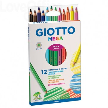Pastelli colorati GIOTTO Mega - 5,5 mm - da 3 anni in poi (conf.12)