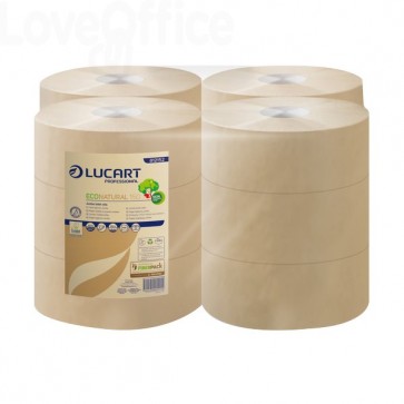 518 Carta igienica Eco Natural Lucart - mini jumbo - 2 veli - H 9,8xØ 18 cm  - 405 strappi (conf.12) 23.05 - Pulizia e Igiene - LoveOffice®
