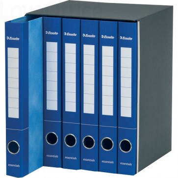 Gruppi di registratori ad anelli Essentials Esselte - Dorso 4 cm - 25x33 cm - 2 anelli - Blu (conf.6)