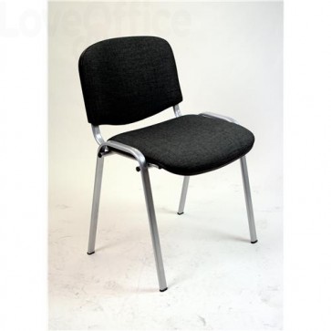 sedia attesa in polipropilene di colore nero con gambe cromate