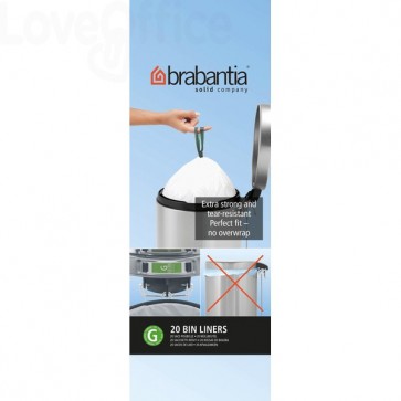 Sacchetti con manici Brabantia - 30 litri - Bianco - 246265 (conf.20)