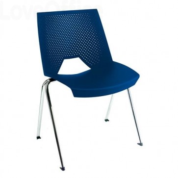 sedia in plastica blu per visitatore di Unisit