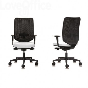 sedia ergonomica di similpelle bianca per ufficio