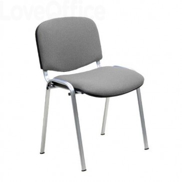 sedia attesa ignifuga di colore grigio con gambe cromate