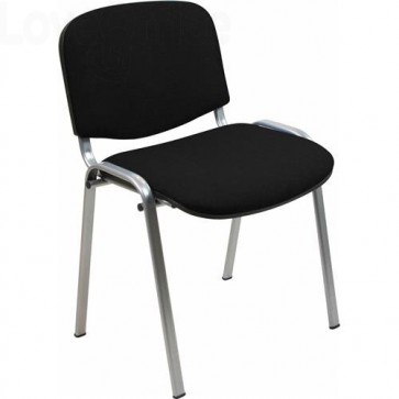 sedia attesa in polipropilene di colore nero con gambe grigie