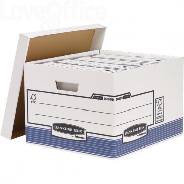 376 Scatole archivio standard Bankers Box by Fellowes - 33,5x40,4x29,2 cm  (conf.10) 76.86 - Archiviazione - LoveOffice®