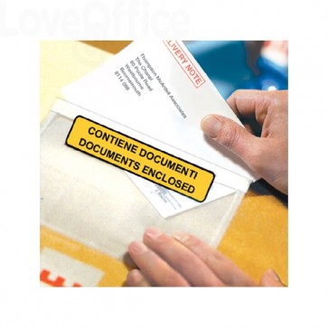 Buste autoadesive portadocumenti Trasparenti WillChip - scritta - 24x13,5 cm - 240135100S (conf.100)
