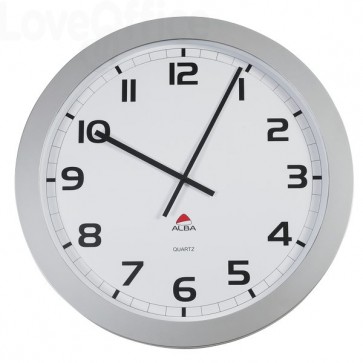 Orologio da parete Big-Big Clock Alba - Grigio metallizzato - ø60 cm - HORGIANT
