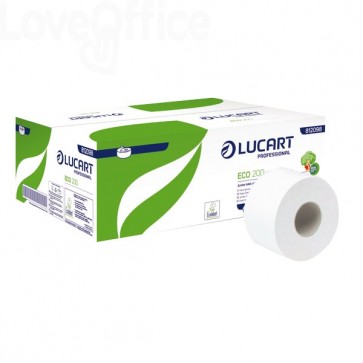 Carta igienica ecologica Lucart per distributore Jumbo Mini - 527 strappi (conf.12)