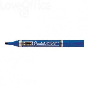 Pentel N860 Pennarelli indelebili Blu - linea Amiko - scalpello - 1,2-4,5 mm (conf.12)