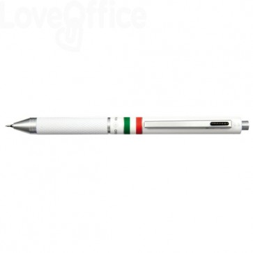 Penna 4 funzioni a scatto Osama Quadra - Bianco - 0,8 mm - OD 1024ITG/1 BI