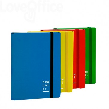 353 New Color Brefiocart - Cartelline con elastico - 3 lembi - Dorso 3 cm -  25x35 cm - Giallo (conf.6) 16.47 - Archiviazione - LoveOffice®