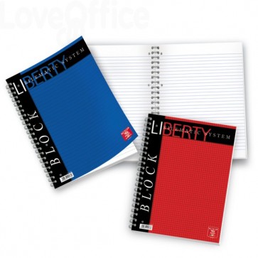 364 Quaderni a spirale rossi Liberty Pigna - A4 - 5 mm - 80 fogli - Rosso  (conf.5) 18.53 - Cancelleria e Penne - LoveOffice®