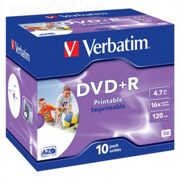 DVD Verbatim Verbatim - DVD+R - 4,7 Gb - 16x - Stampabile - Jewel case - 43508 (conf.10)