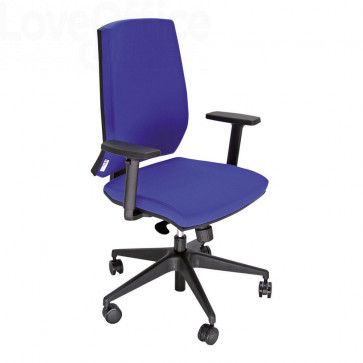 sedia girevole da ufficio di colore blu