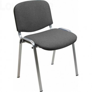 sedia attesa in polipropilene di colore grigio con gambe grigie