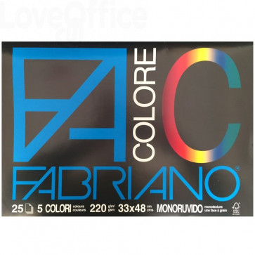 399 Blocco Fabriano Colore - 33x48 cm - Assortito - 220 g/m² - 25 fogli  9.64 - Cancelleria e Penne - LoveOffice®