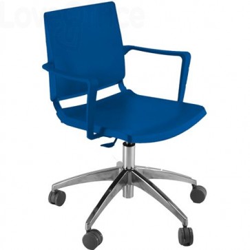 sedia attesa blu girevole