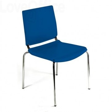 sedia attesa in plastica blu