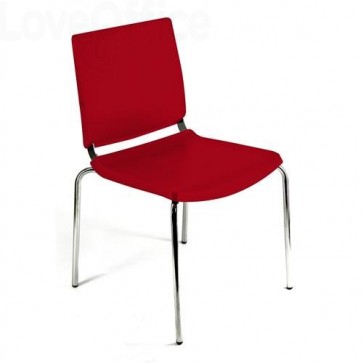 sedia attesa in plastica rossa