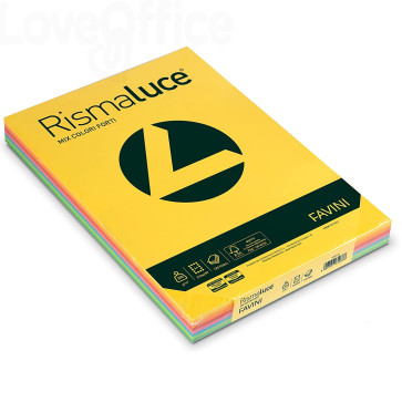 371 Cartoncini colorati Rismaluce Favini A4 - 200 g/m² - 8 colori assortiti  (125 fogli) 15.02 - Cancelleria e Penne - LoveOffice®
