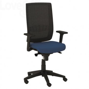 sedia girevole da ufficio di colore blu in fili di luce