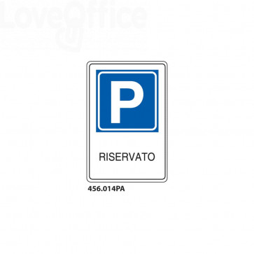 Cartello segnaletico "Parcheggio riservato" 25x45 cm