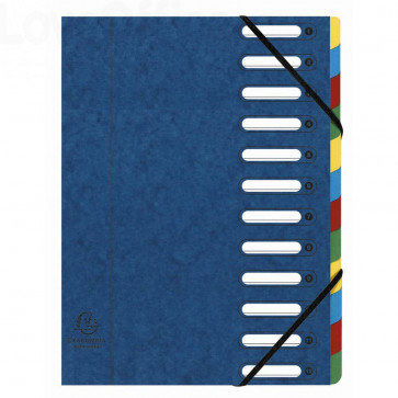 Classificatore Harmonika® Exacompta 12 divisori - 24,5x32 cm Blu