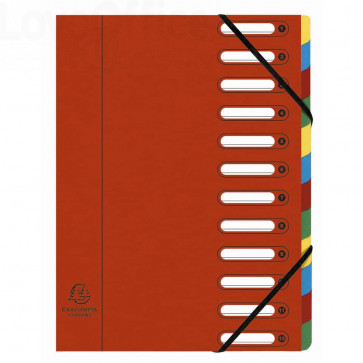 Classificatore Harmonika® Exacompta 12 divisori - 24x32 cm Rosso