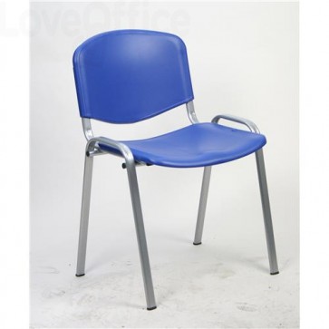 sedia da attesa in plastica blu modello Agata