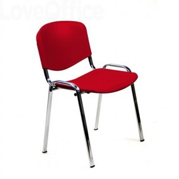 due sedie da attesa in plastica rossa modello Agata